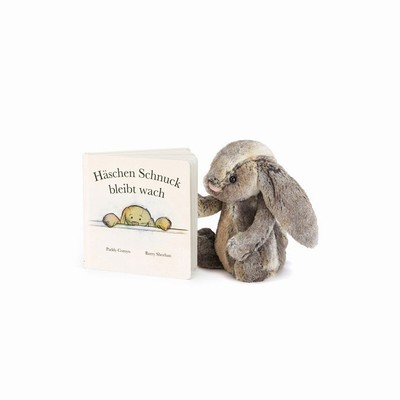 Jellycat Haschen Schnuck Bleibt Wach Buch & Bashful Cottontail Bunny Medium New Zealand | AJGUO1597